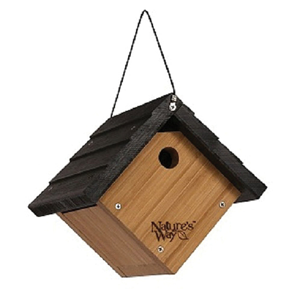 Natures Way Bird Prdts-Traditional Wren Hanging Bird House- Bamboo 8x8.875x8.125in