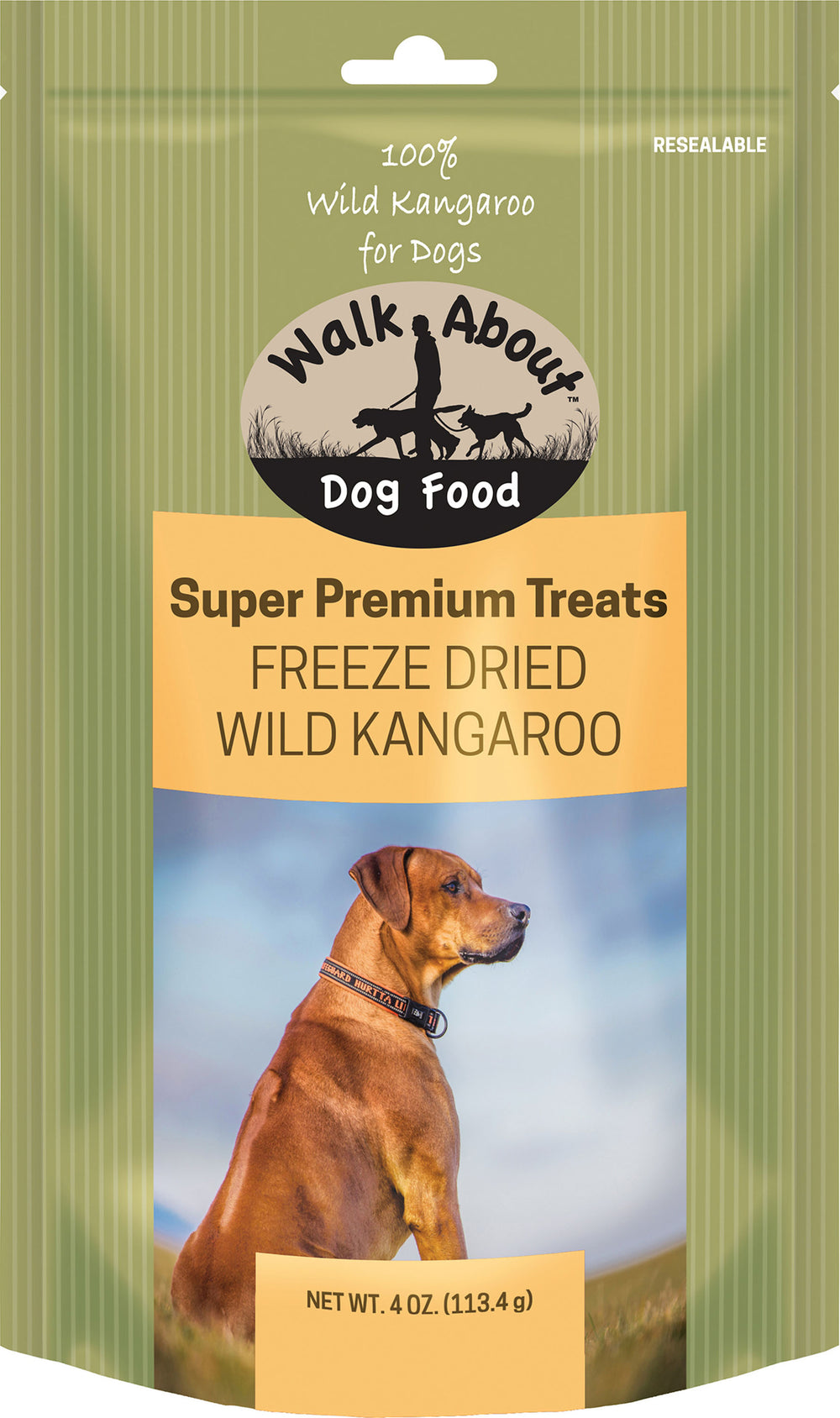 Walkabout Pet Llc-Walkabout Freeze Dried Dog Treats- Kangaroo 4 Oz