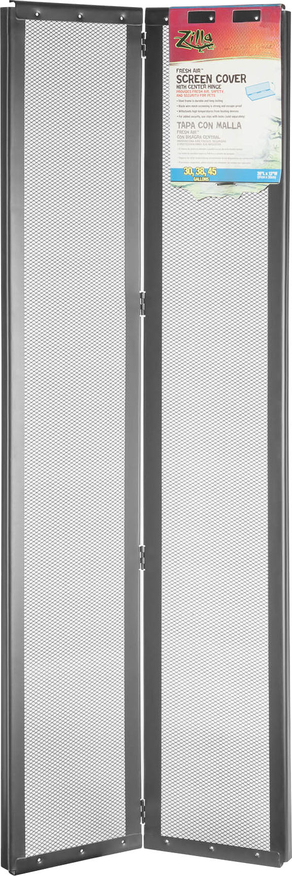 Zilla-Fresh Air Screen Cover With Center Hinge- Black 36x12 Inch