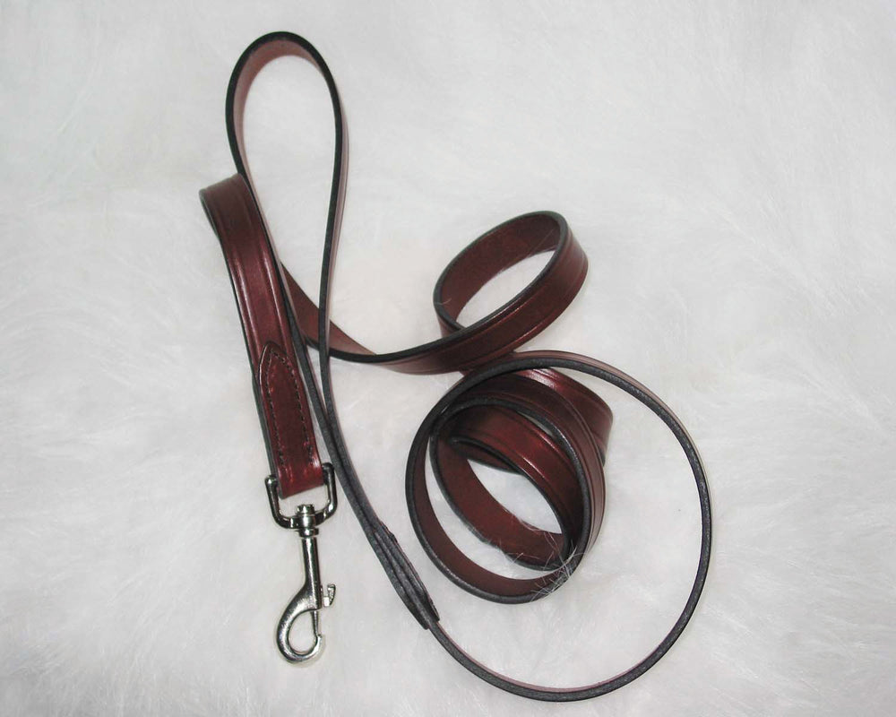 Hamilton Leather-Leather Lead- Burgundy 5/8in X 6ft