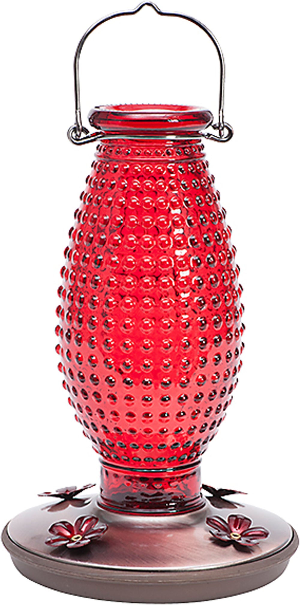 Woodstream Hummingbird W-Hobnail Vintage Hummingbird Feeder- Pink 24 Oz (Case of 2 )